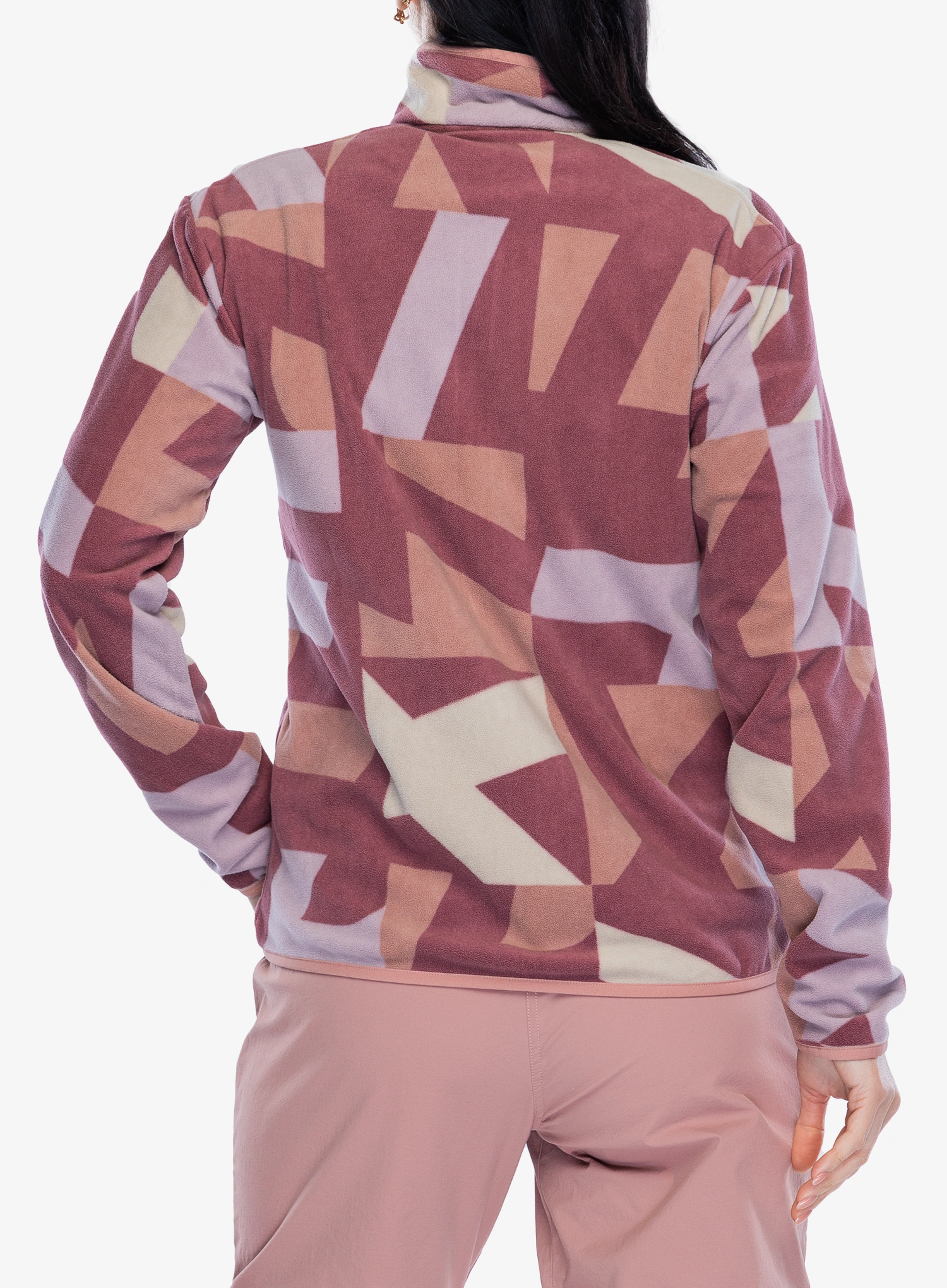 Mikina dámska adidas TERREX Multi Printed Full-Zip Fleece Jacket - woner beige/quiet crimson