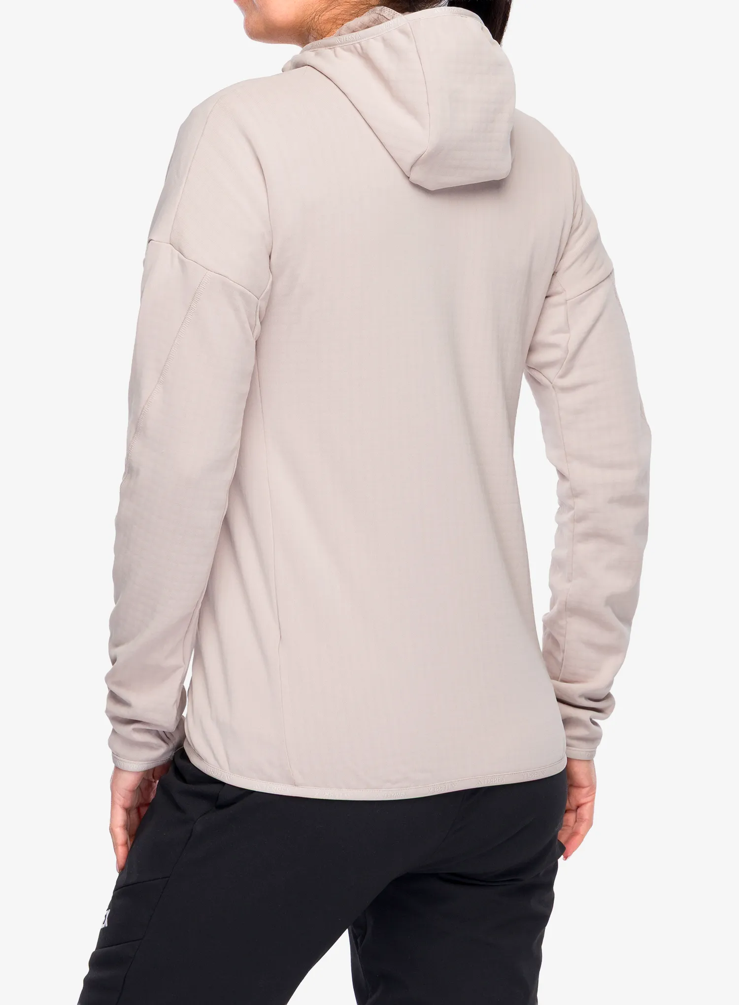 Mikina dámska adidas TERREX Techrock CLIMAWARM+ Wind Hooded Fleece Jacket - wonder taupe
