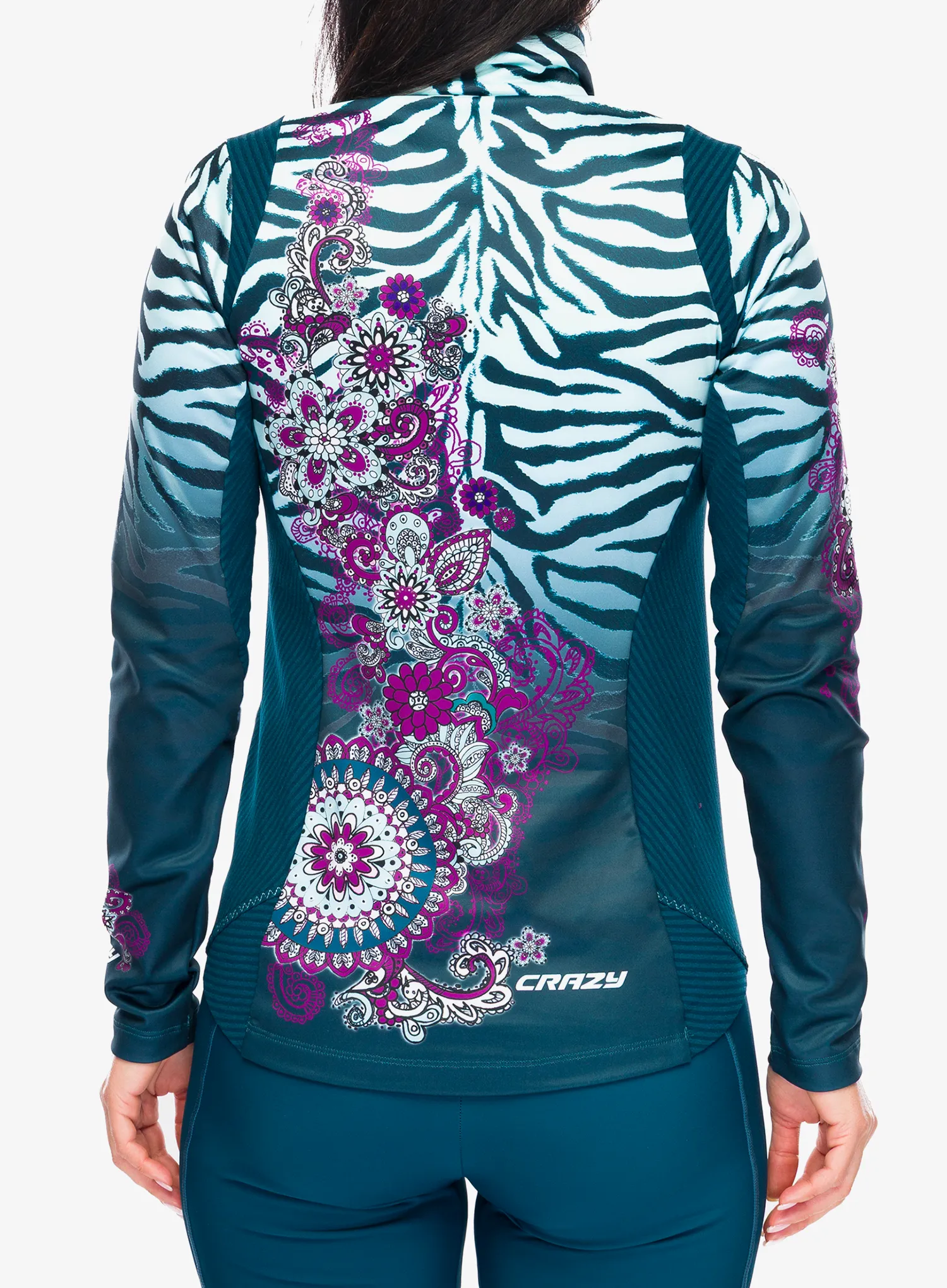 Dámska mikina bez kapucne Crazy Pull Wonder Magic - black/zebra
