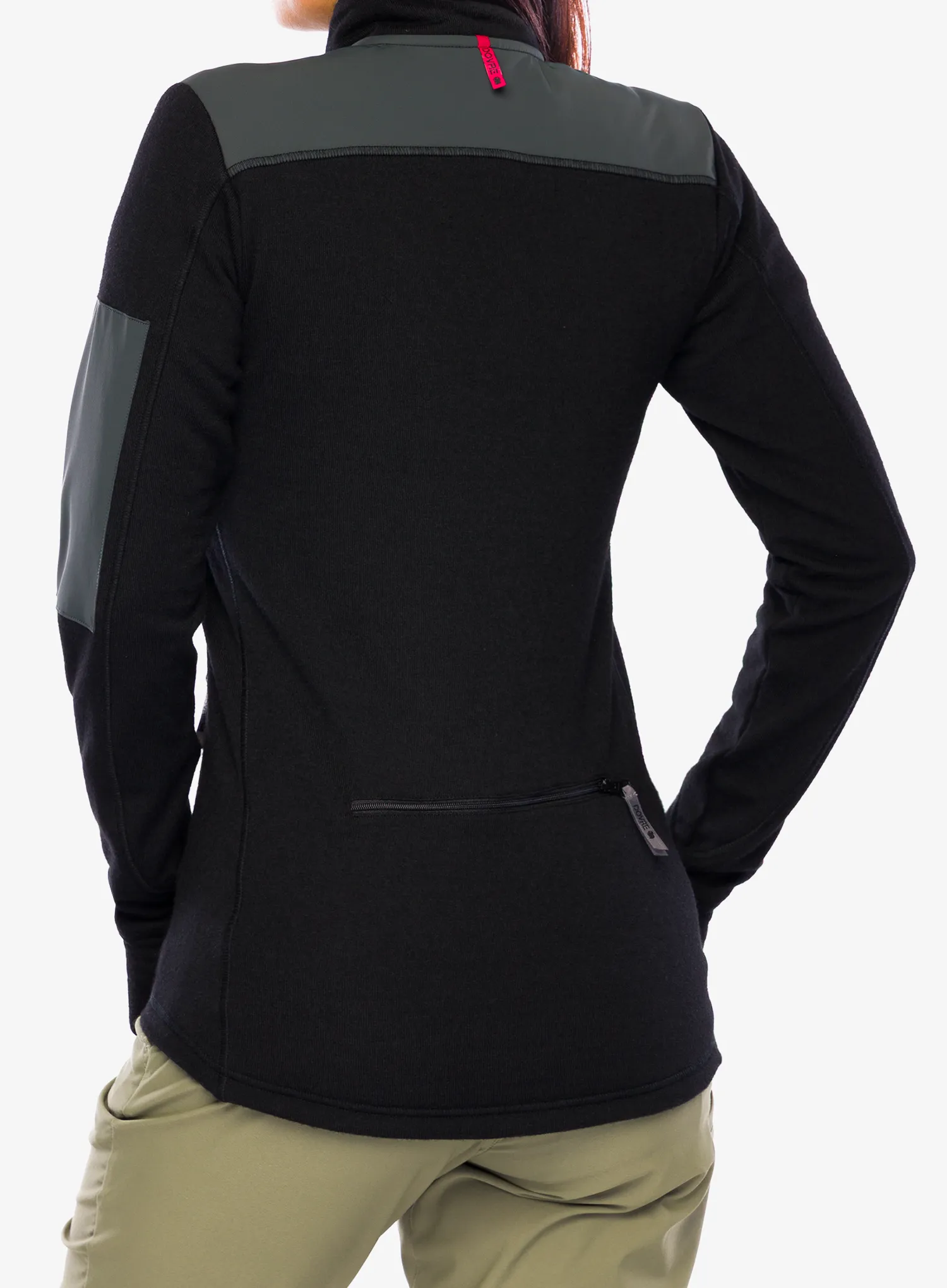 Dámska mikina bez kapucne Dovre Outlayer Fleece Wool Zip - black