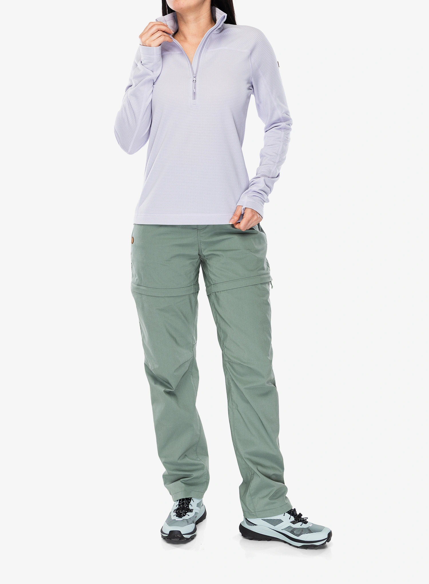 Dámska mikina bez kapucne Fjallraven Abisko Lite Fleece Half Zip - lavender mist