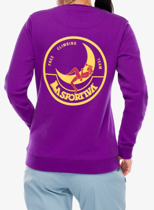 Dámska mikina bez kapucne La Sportiva Climbing on the Moon Sweatshirt - violet/yellow