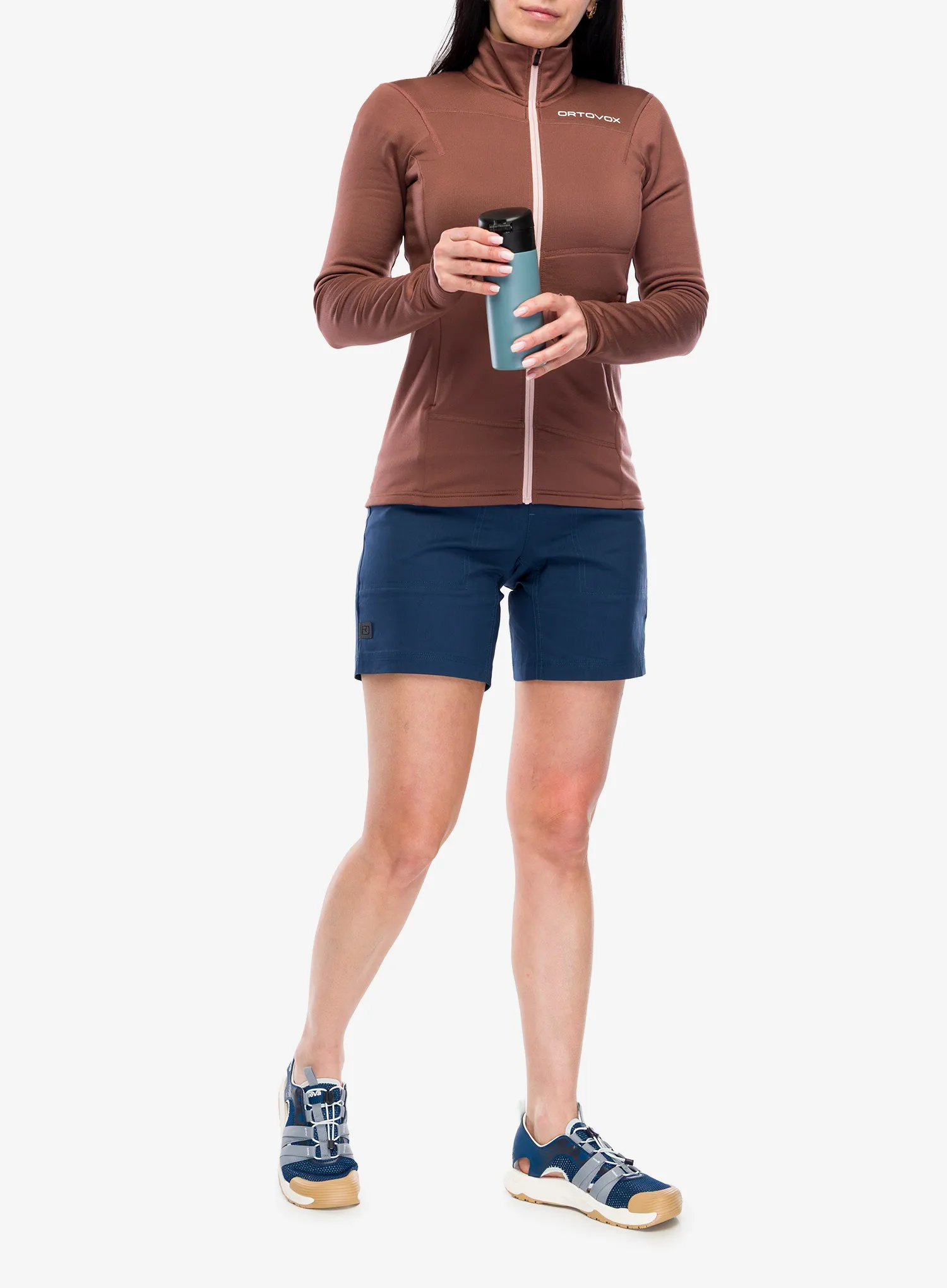 Dámska mikina bez kapucne Ortovox Fleece Light Jacket - chestnut