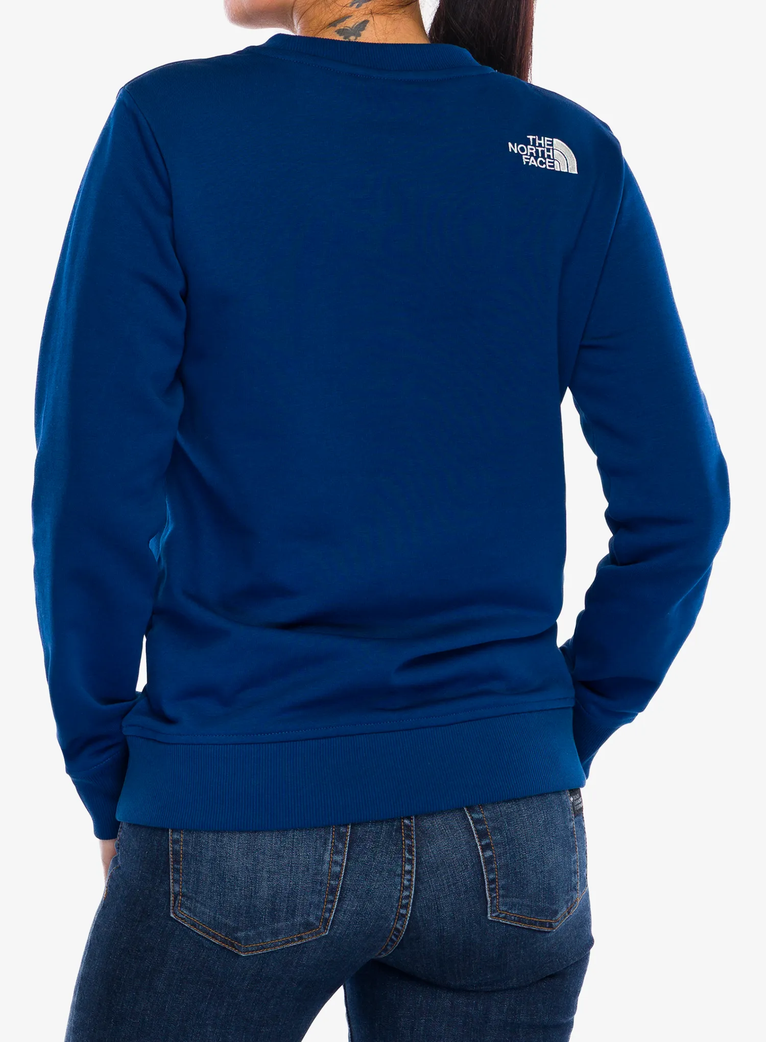 Dámska mikina bez kapucne The North Face Drew Peak Light Crew - estate blue/white dune