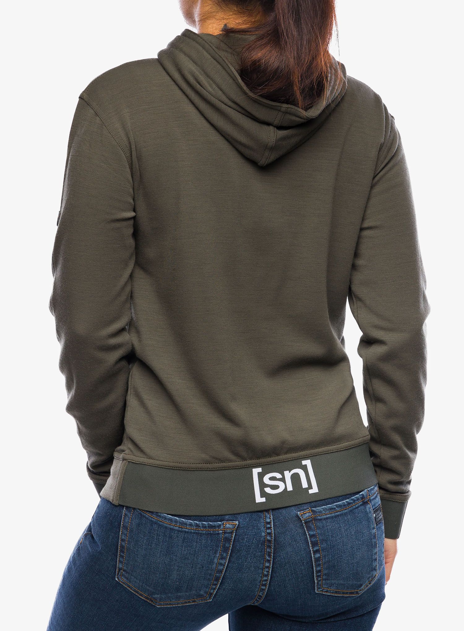 Mikina na zips dámska Super.natural Solution Hoodie - black ink