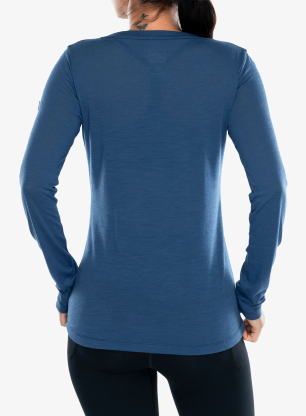 Mikina dámska Super.natural Jumping Jacky LS - ocean blue/feather grey
