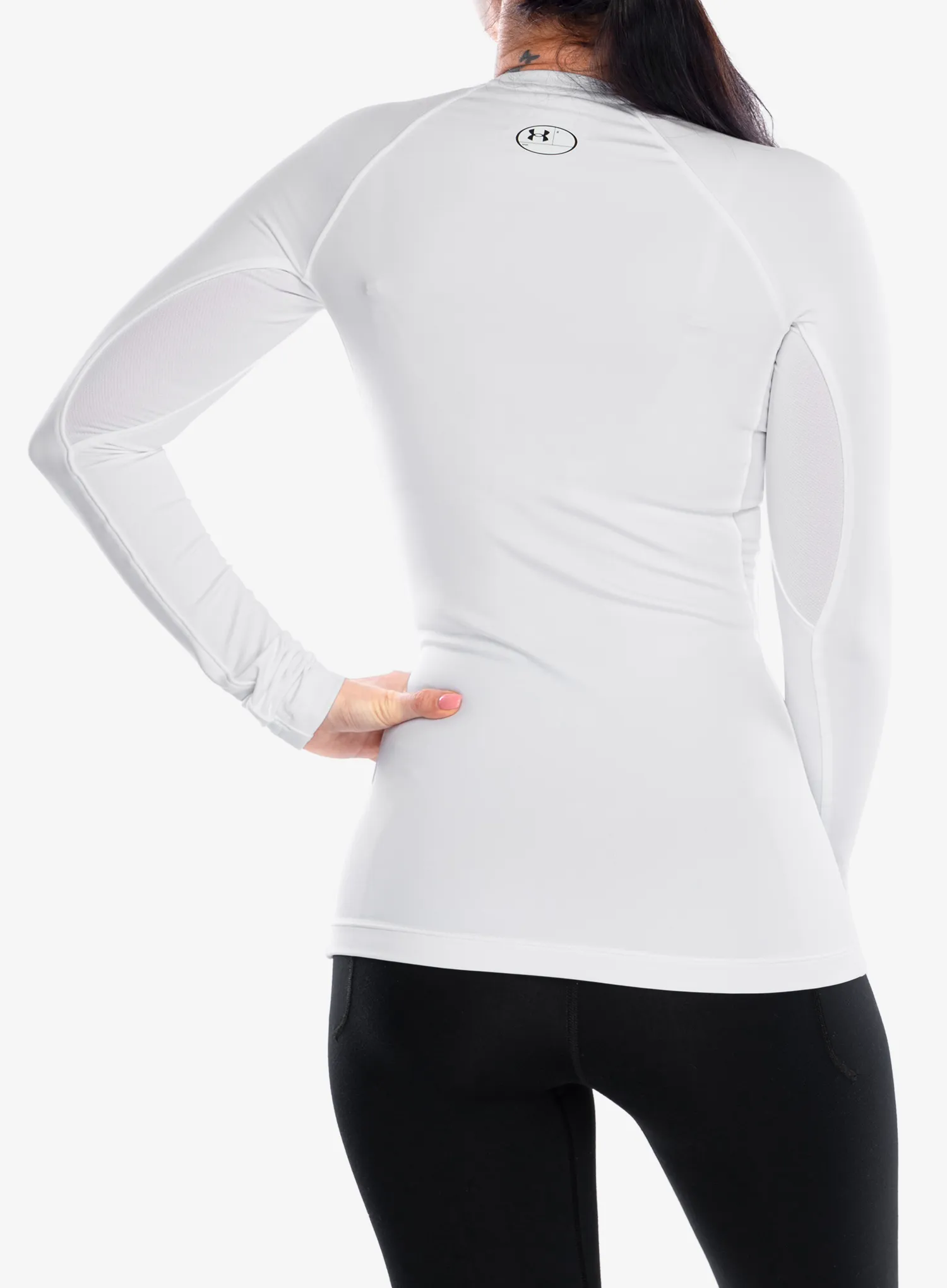 Mikina dámska Under Armour ColdGear Authentics Crew - white/black
