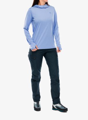 Dámska mikina s kapucňou Fjallraven Abisko Sun-hoodie - ultramarine