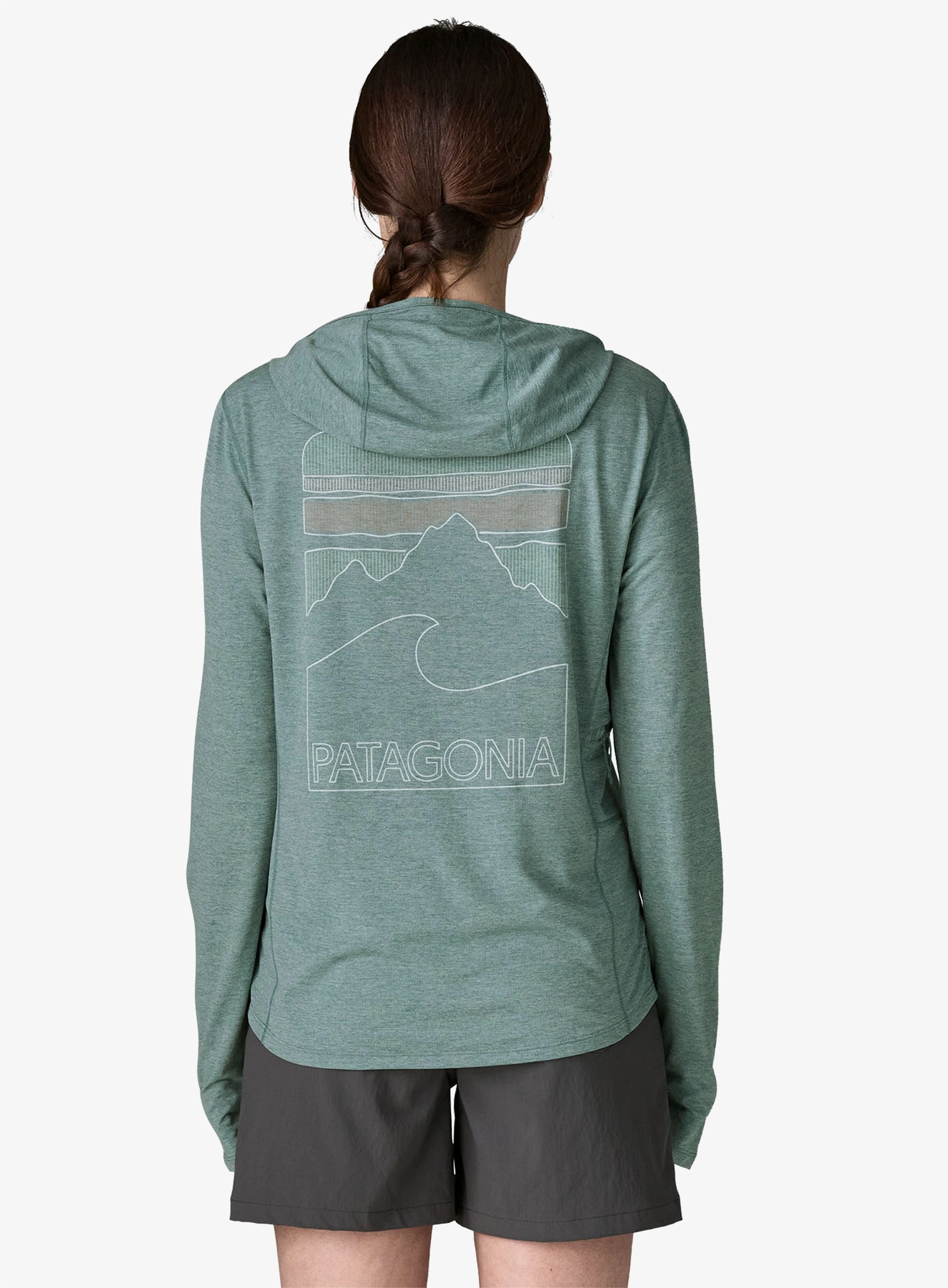 Dámska mikina s kapucňou Patagonia Cap Cool Sun Hoody Peak Visions - nouveau green/blue sage x-dye