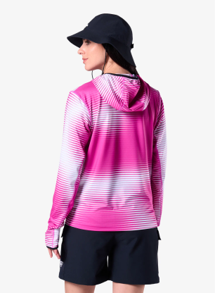 Dámska mikina s kapucňou Rossignol Westweg Sun Hoodie - electric fuchsia line fog