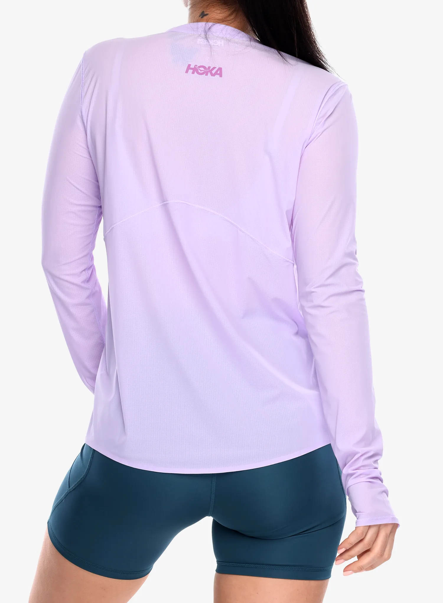 Dámska bežecká mikina Hoka Airolite Run Long Sleeve - aster flower
