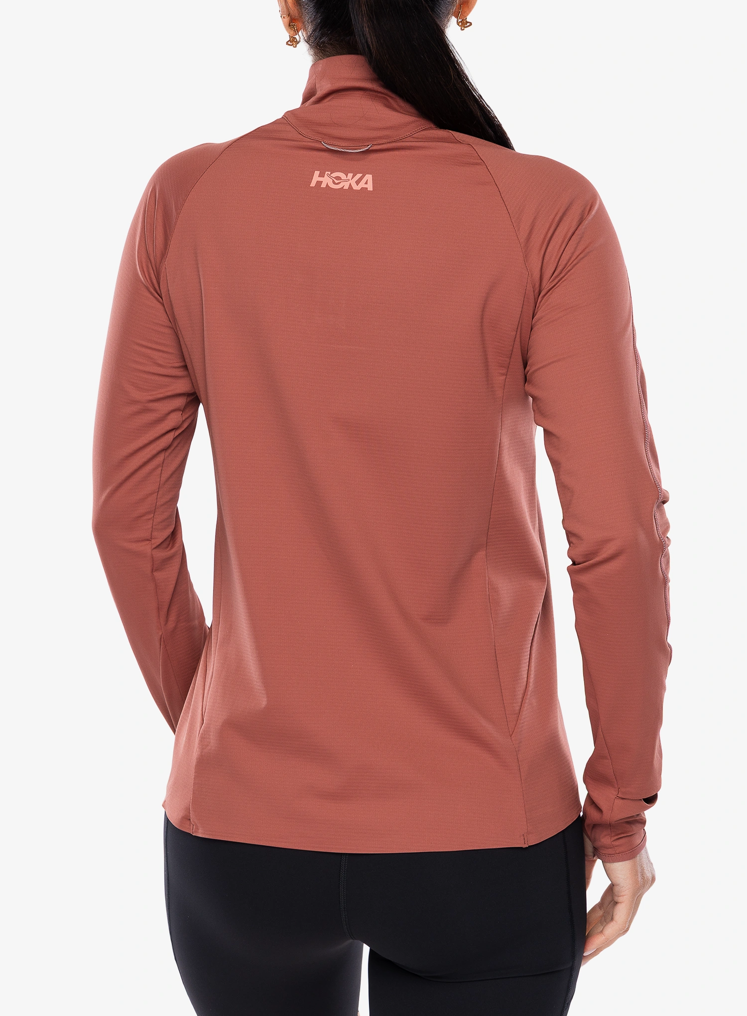 Dámska bežecká mikina Hoka GlideTech Quarter Zip - rouge
