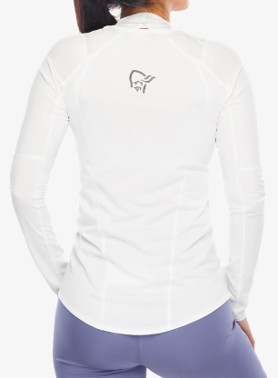 Dámska bežecká mikina Norrona Senja Equaliser Lightweight Long Sleeve - snow white