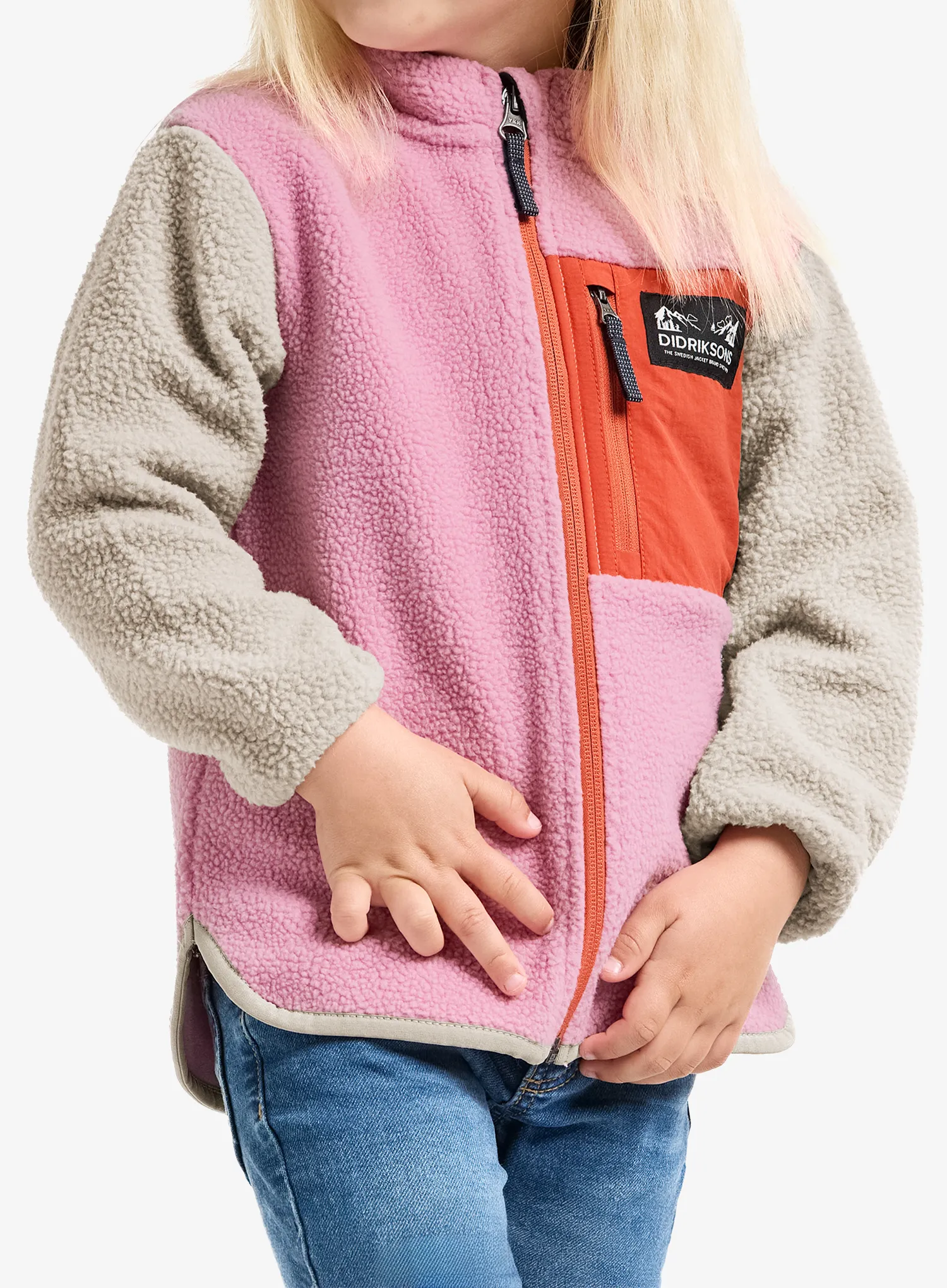 Mikina dievčenská Didriksons Anten Fullzip - light heather pink