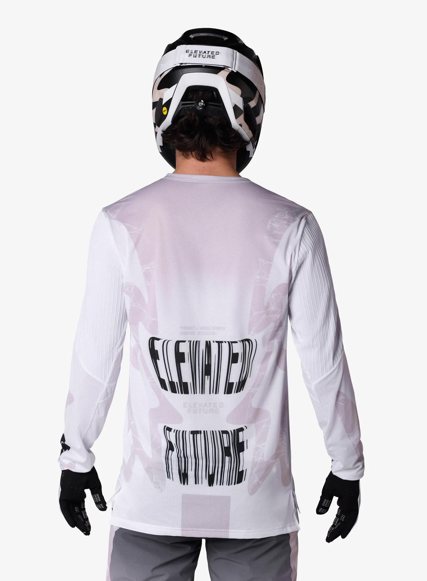 Enduro mikina Fox Flexair LS Jersey Diffuse SE - white