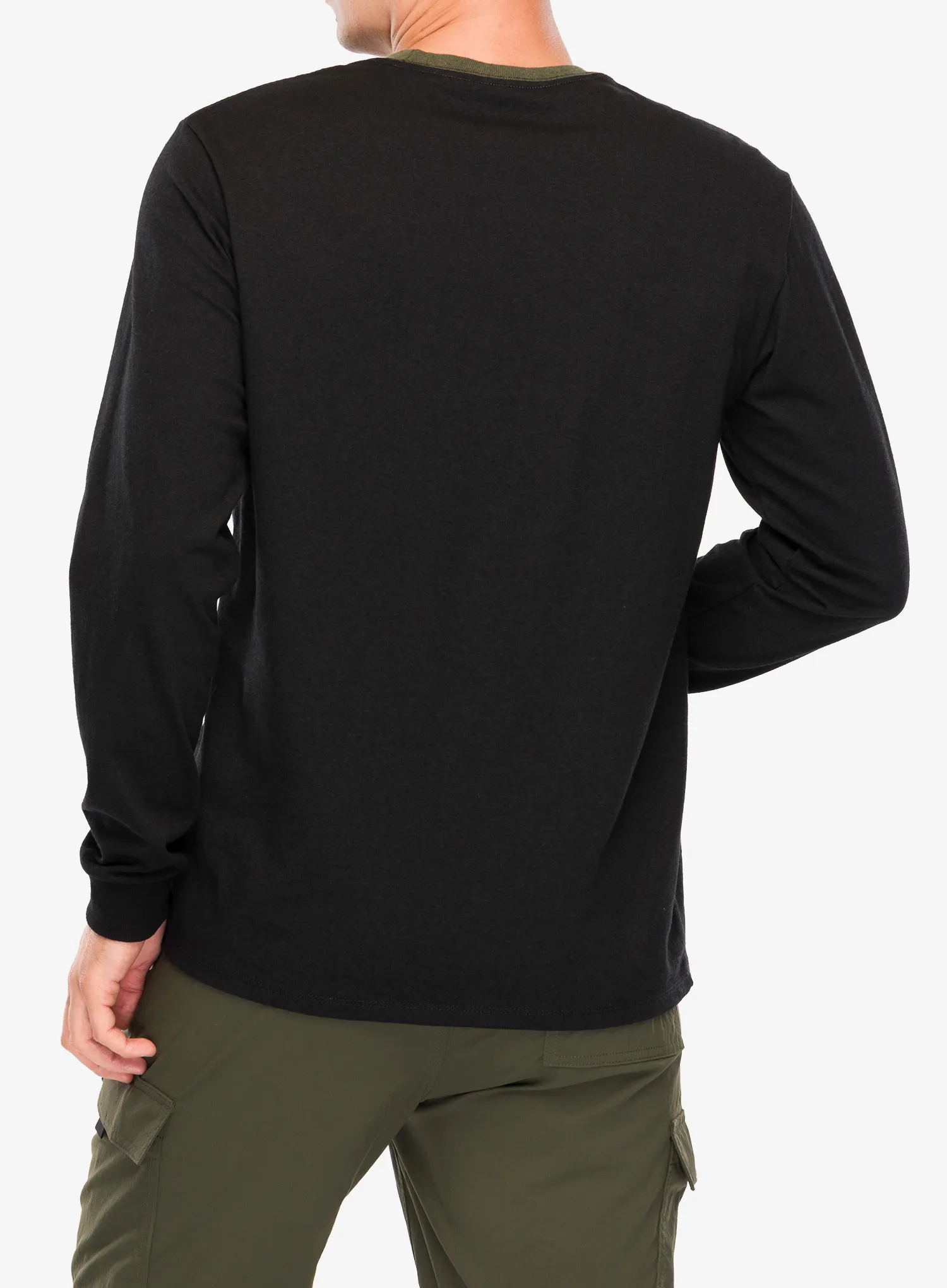 Mikina Patagonia L/S Shop Sticker Pocket Responsibili-Tee - black/basin green