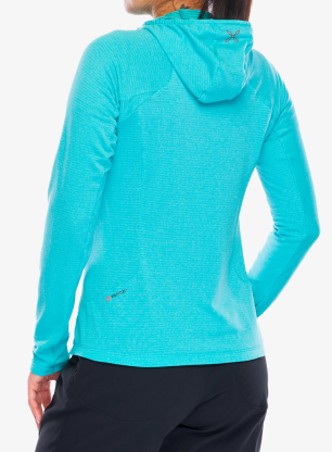 Flísová mikina dámska Montura Vertigo Power Grid Hooded Jacket - turquoise