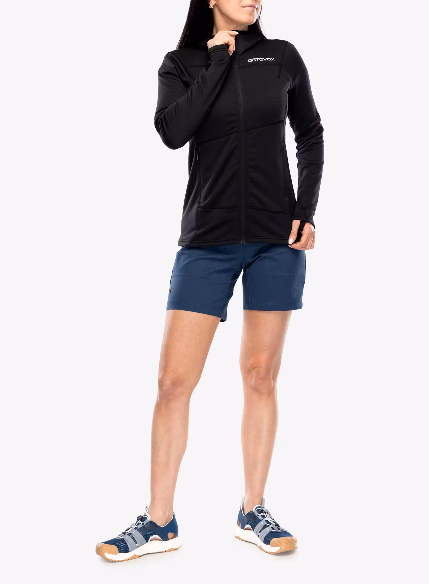 Flísová mikina dámska Ortovox Fleece Light Hoody - black raven