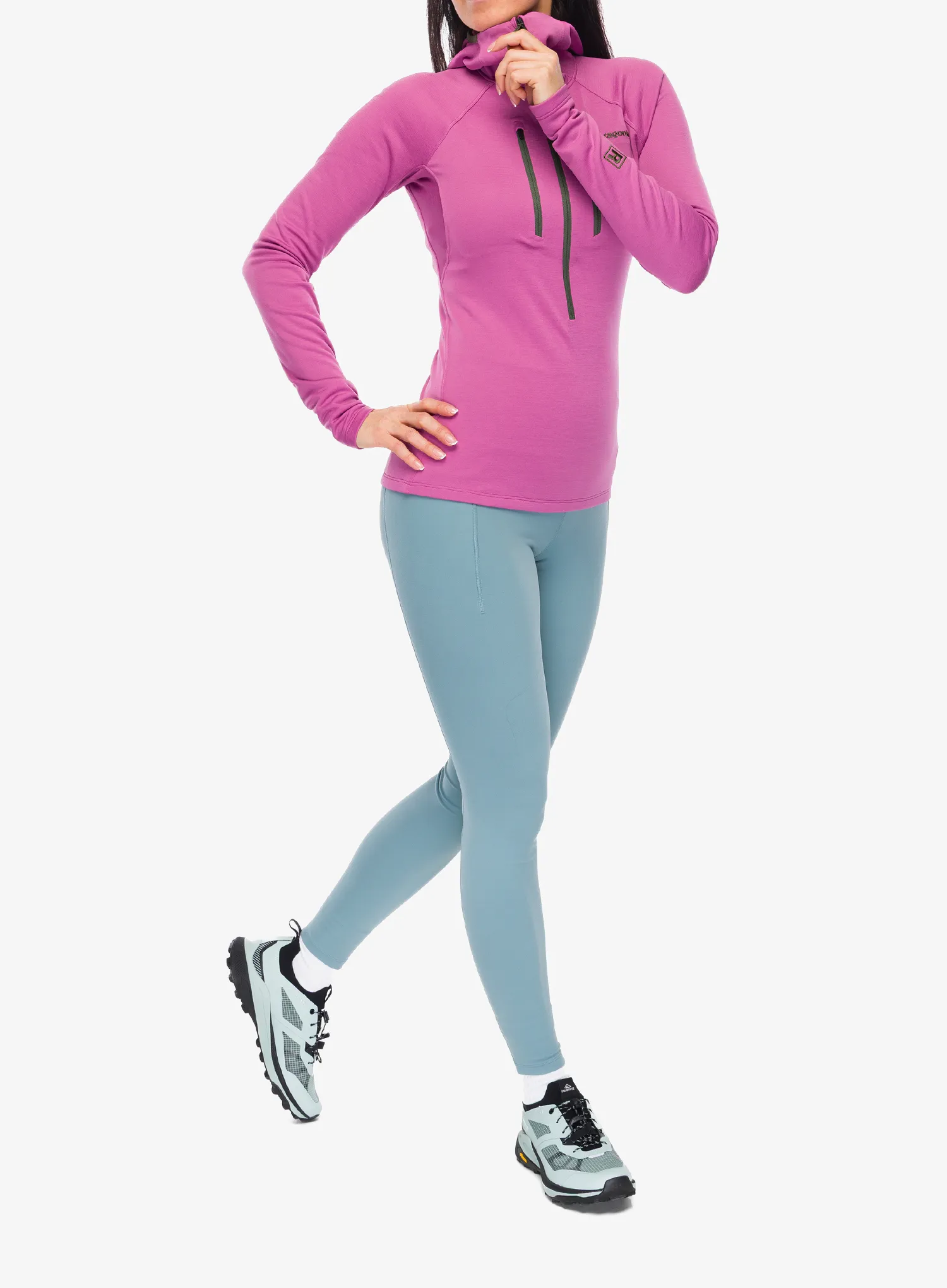 Flísová mikina dámska Patagonia R1 Ultralight Hoody - faded magenta