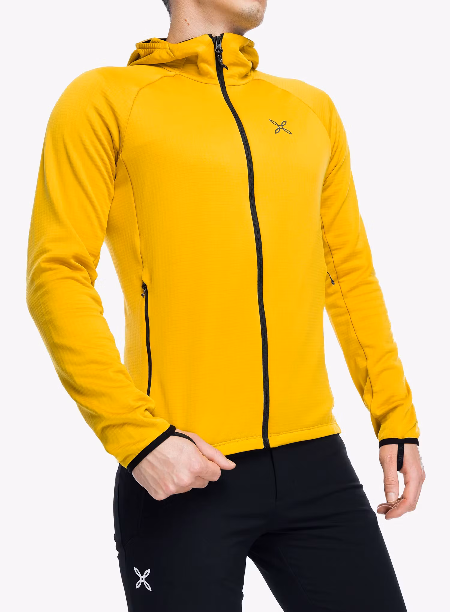 Flísová mikina Montura Fadis Grid Hooded Maglia - mustard