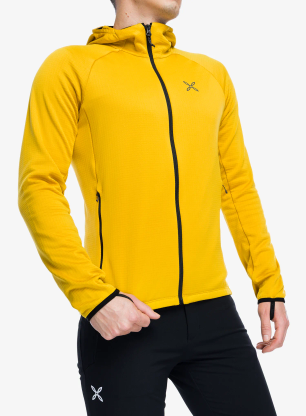 Flísová mikina Montura Fadis Grid Hooded Maglia - mustard