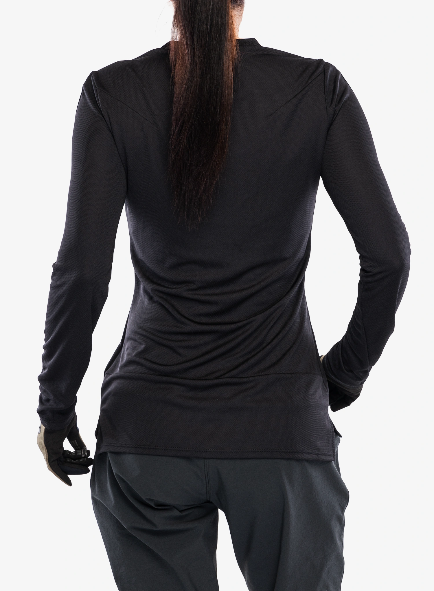 Dámska cyklistická mikina Fox Ranger LS Jersey Fox Head - black/black
