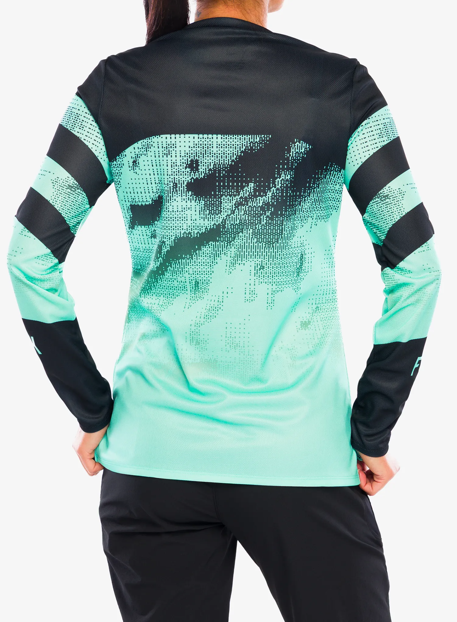 Dámska cyklistická mikina Fox Ranger LS Jersey Kairos - turquoise
