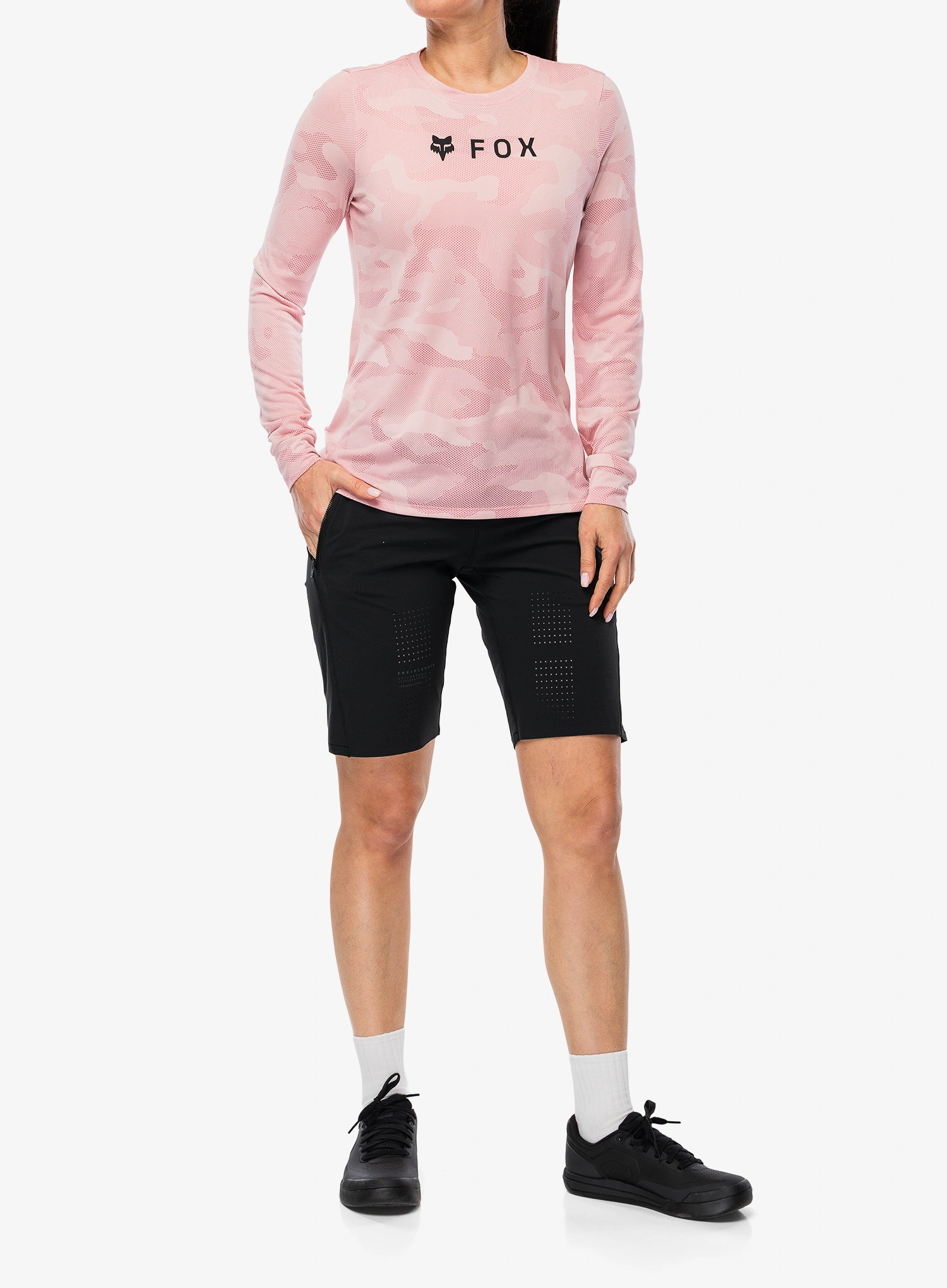 Dámska cyklistická mikina Fox Ranger Tru Dri LS Jersey - berry