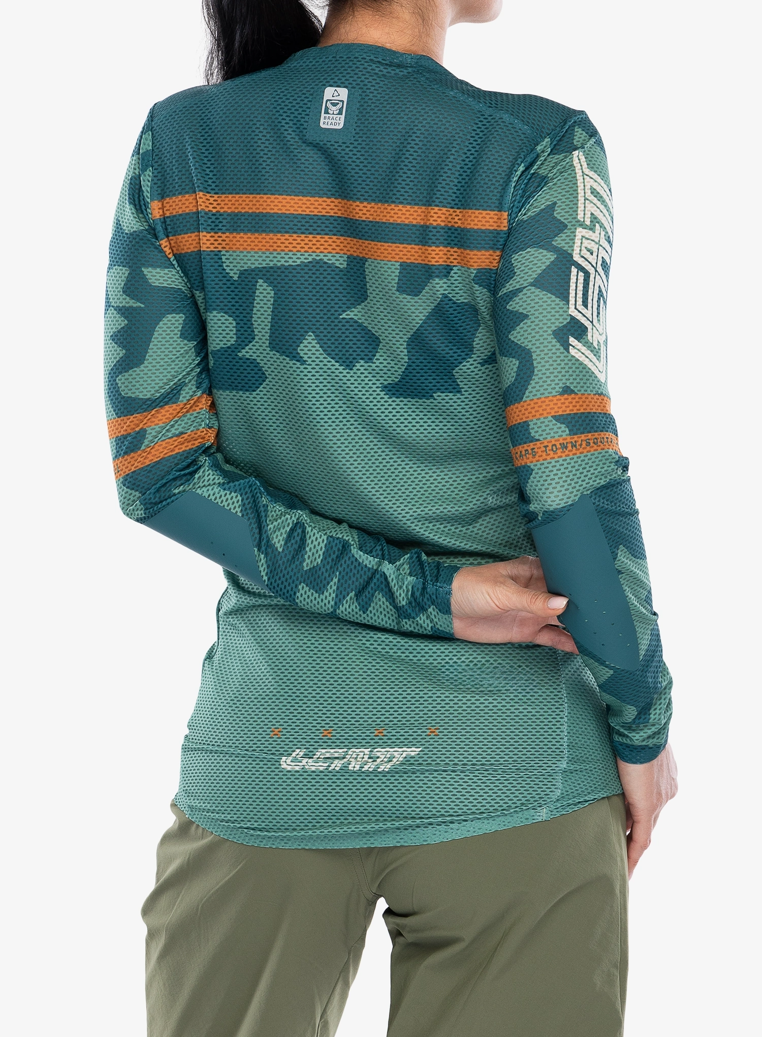 Dámska cyklistická mikina Leatt Jersey MTB Gravity 4.0 - lagoon