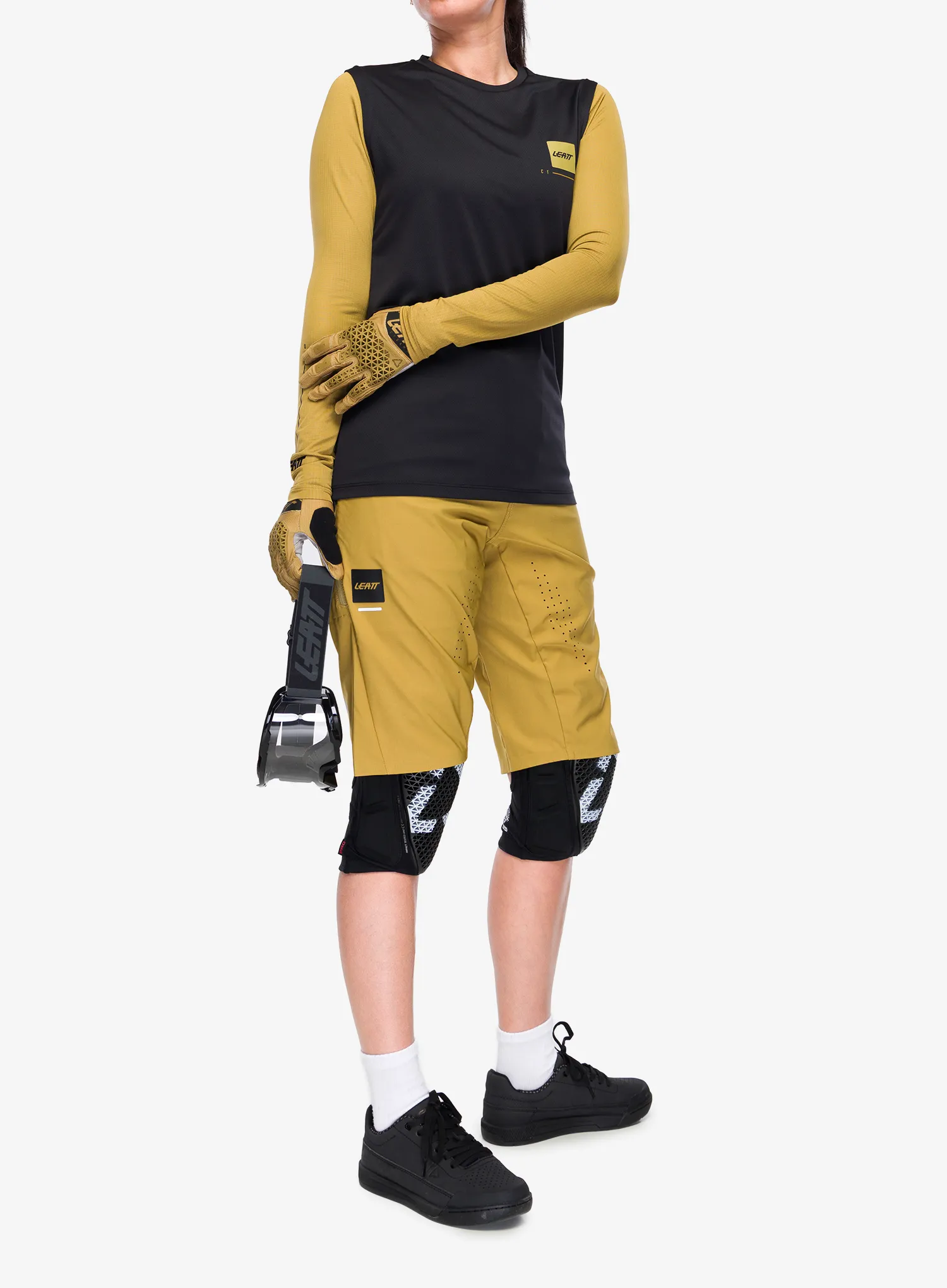 Dámska cyklistická mikina Leatt MTB Gravity 2.0 Long Sleeve - ghost black