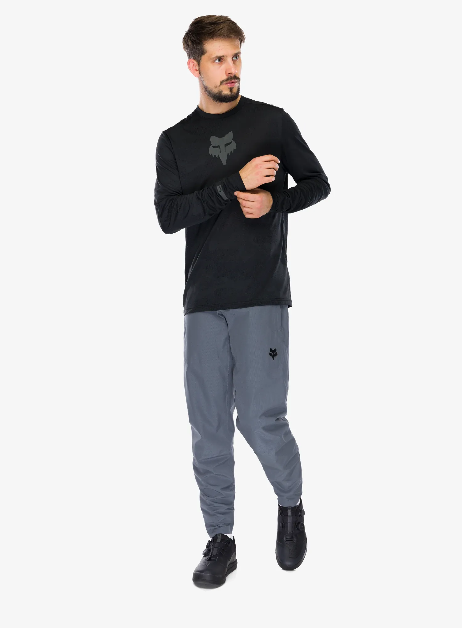 Cyklistická mikina Fox Ranger Tru Dri LS Jersey - black