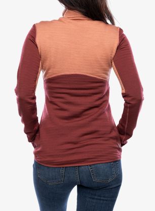 Dámska mikina na zips Icebreaker Merino 400 RealFleece Descender LS Zip - cedar wood/port/cb