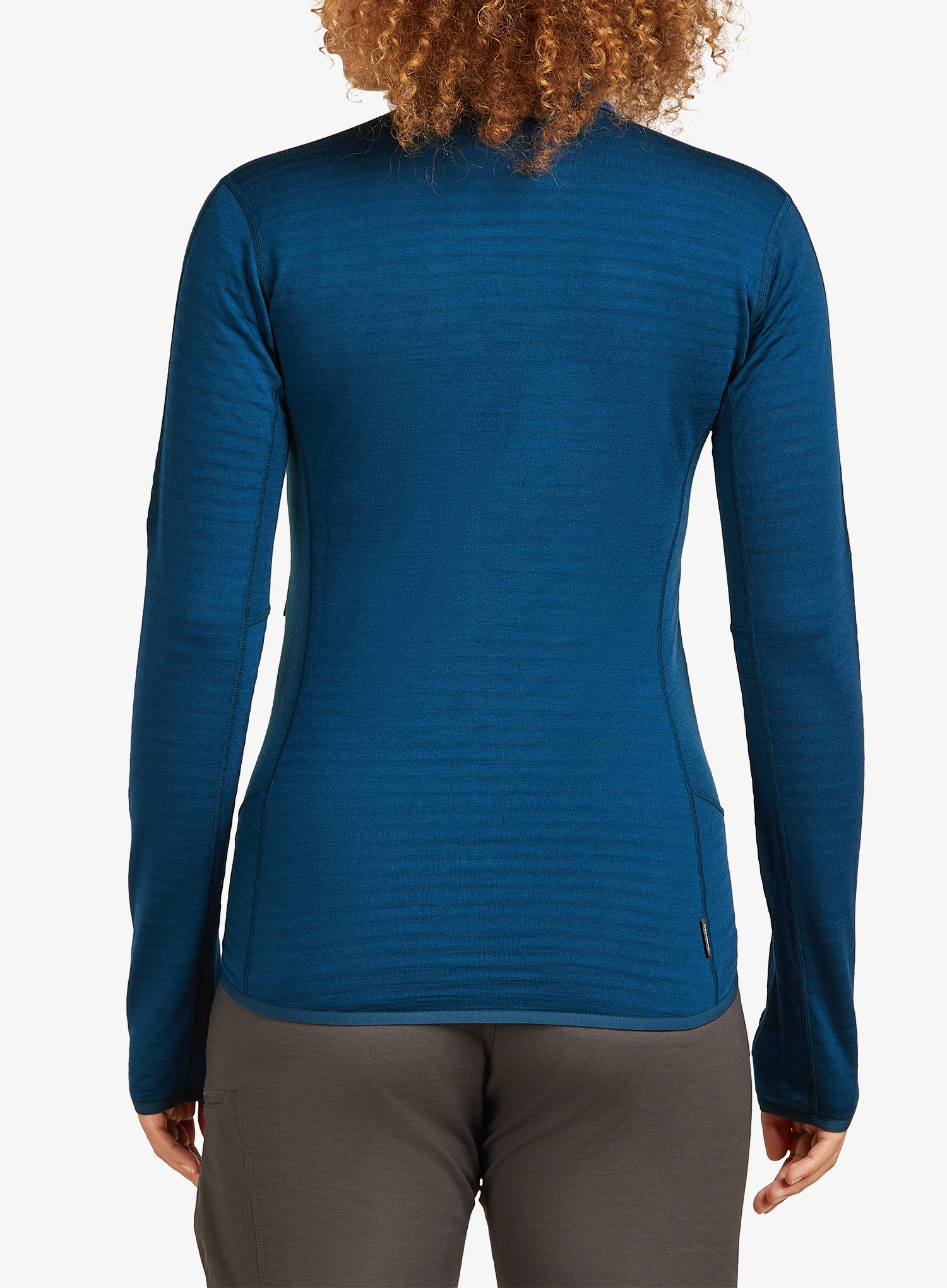 Dámska mikina na zips Icebreaker Merino Blend 300 RealFleece Descender LS Zip - atlantis