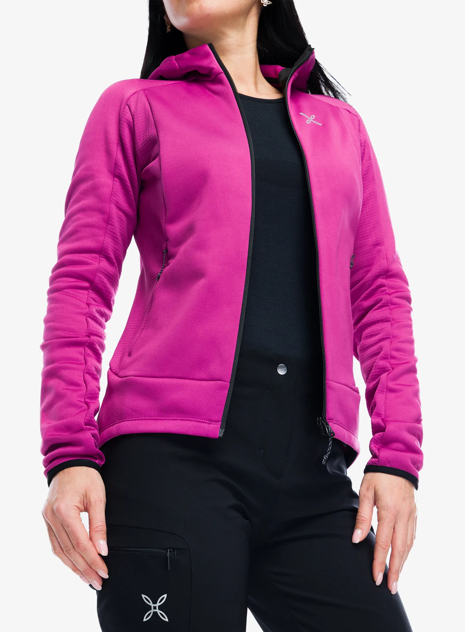 Dámska mikina na zips Montura Pulse Hooded Maglia - baton rouge