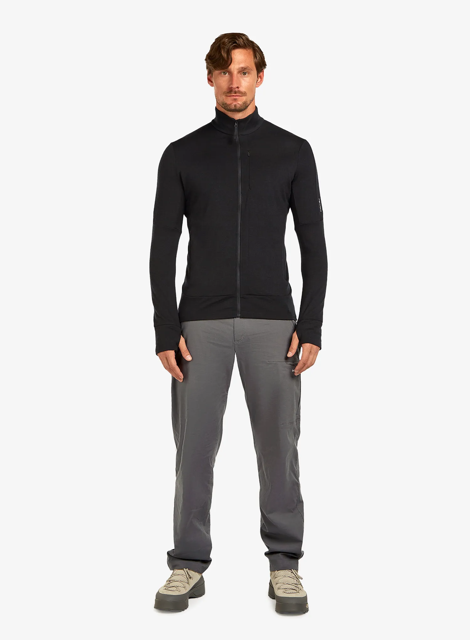 Mikina na zips Icebreaker Merino 260 Quantum IV LS Zip - black