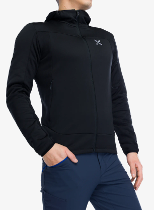 Mikina na zips Montura Pulse Hooded Maglia - black