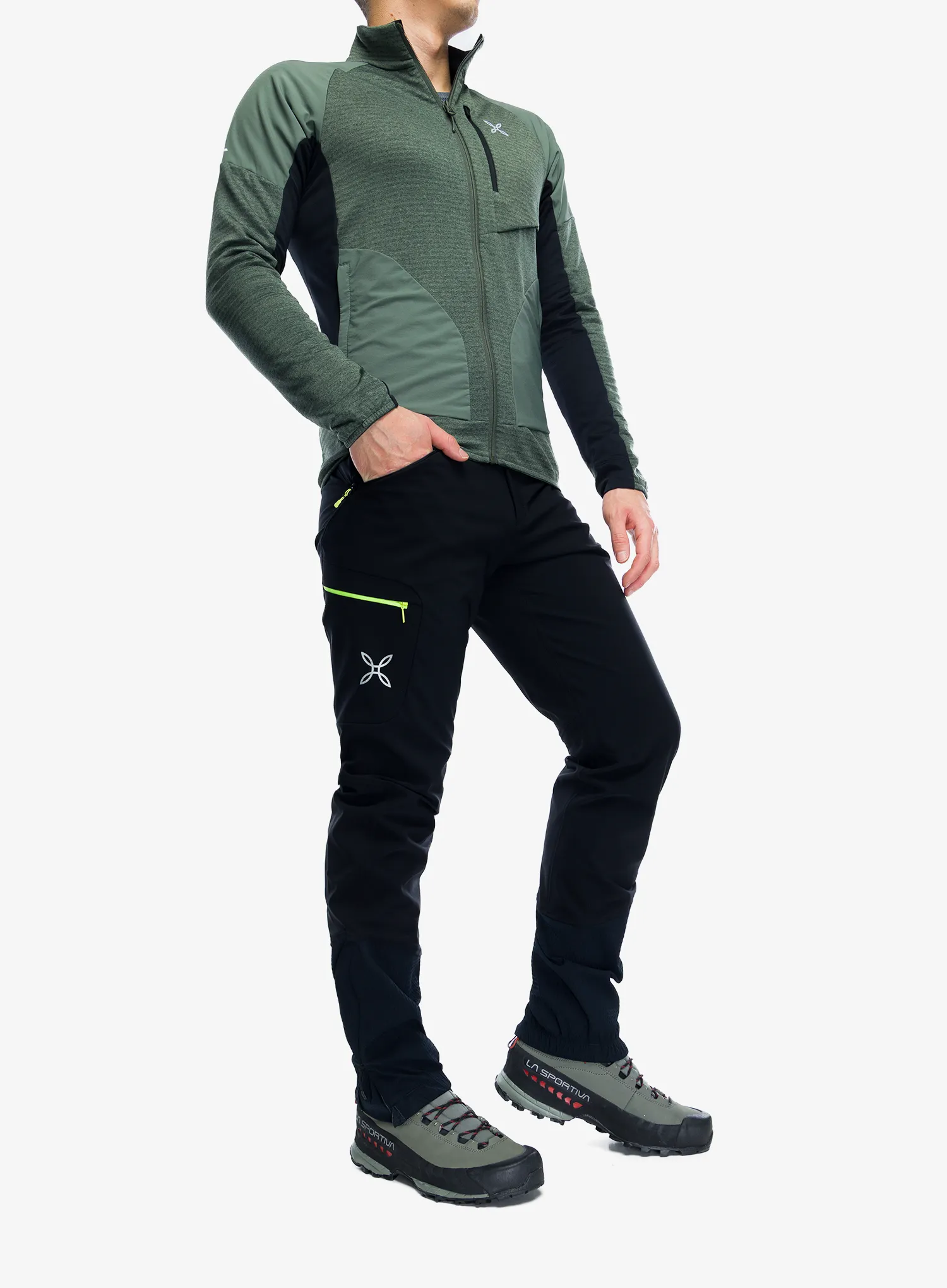 Mikina na zips Montura Thermal Grid 2 Maglia - sage green