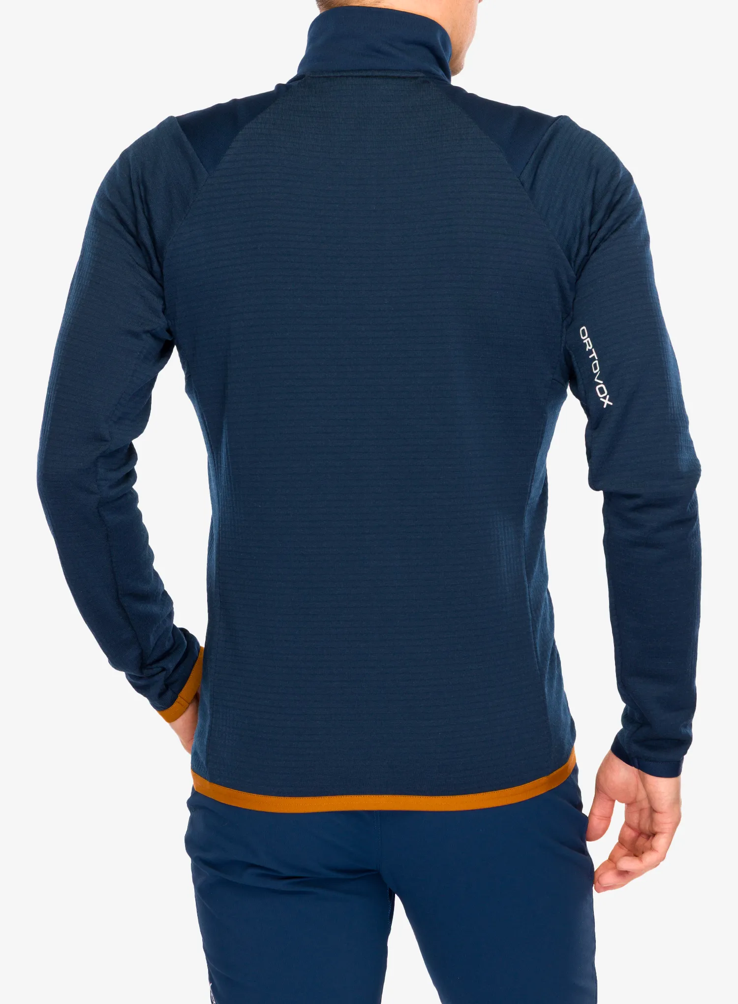 Mikina na zips Ortovox Fleece Grid Jacket - deep ocean