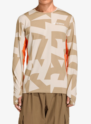 Funkčné tričko adidas TERREX Multi Synthetic Base Layer Long Sleeve - wonder alumina/blanch cargo