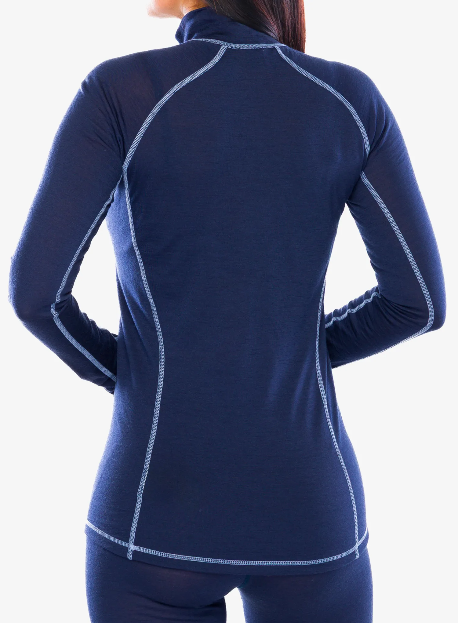 Funkčné tričko dámske Dovre 100% Merino Wool Zip - navy