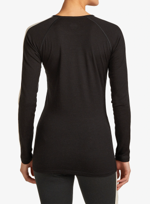 Funkčné tričko dámske Icebreaker Merino 200 Oasis+ LS Crewe - black/jet hthr/undyed/cb