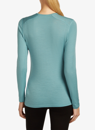 Funkčné tričko dámske Icebreaker Merino 200 Oasis LS Crewe Rainer Ridge - hydro