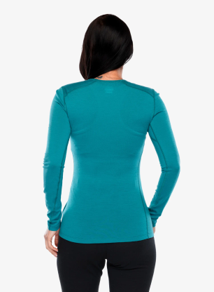 Funkčné tričko dámske Icebreaker Merino 200 Oasis LS Crewe Sunrise Summit - tidal teal