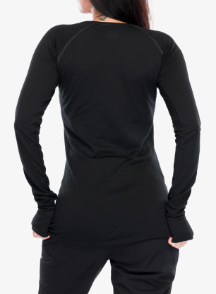 Funkčné tričko dámske Icebreaker Merino 200 ZoneKnit LS Crewe - black