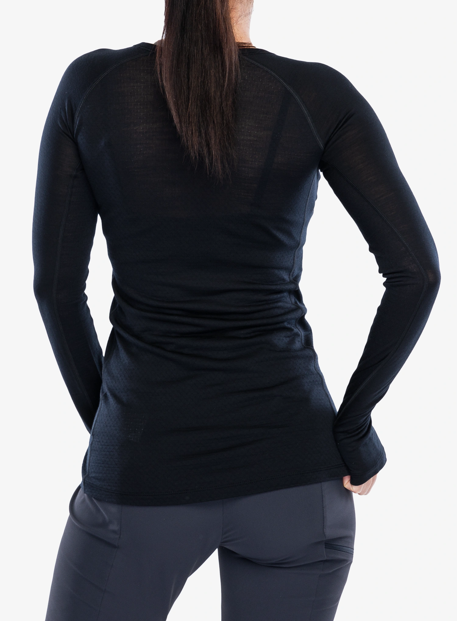 Funkčné tričko dámske Icebreaker Merino Blend 125 ZoneKnit LS Crewe - black
