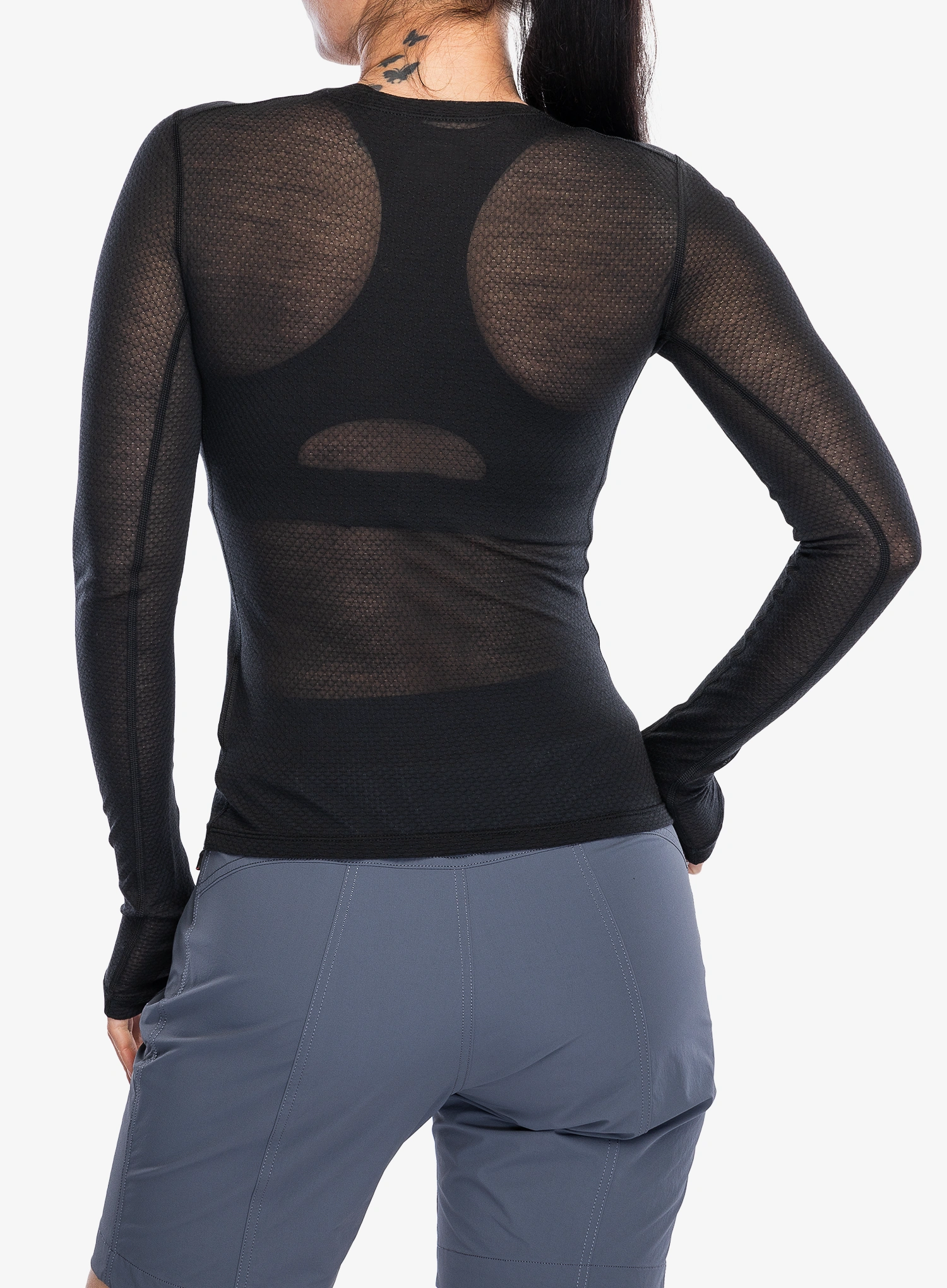 Funkčné tričko dámske Icebreaker Merino Blend 75 Cool-Lite Featherlight LS Crewe - black
