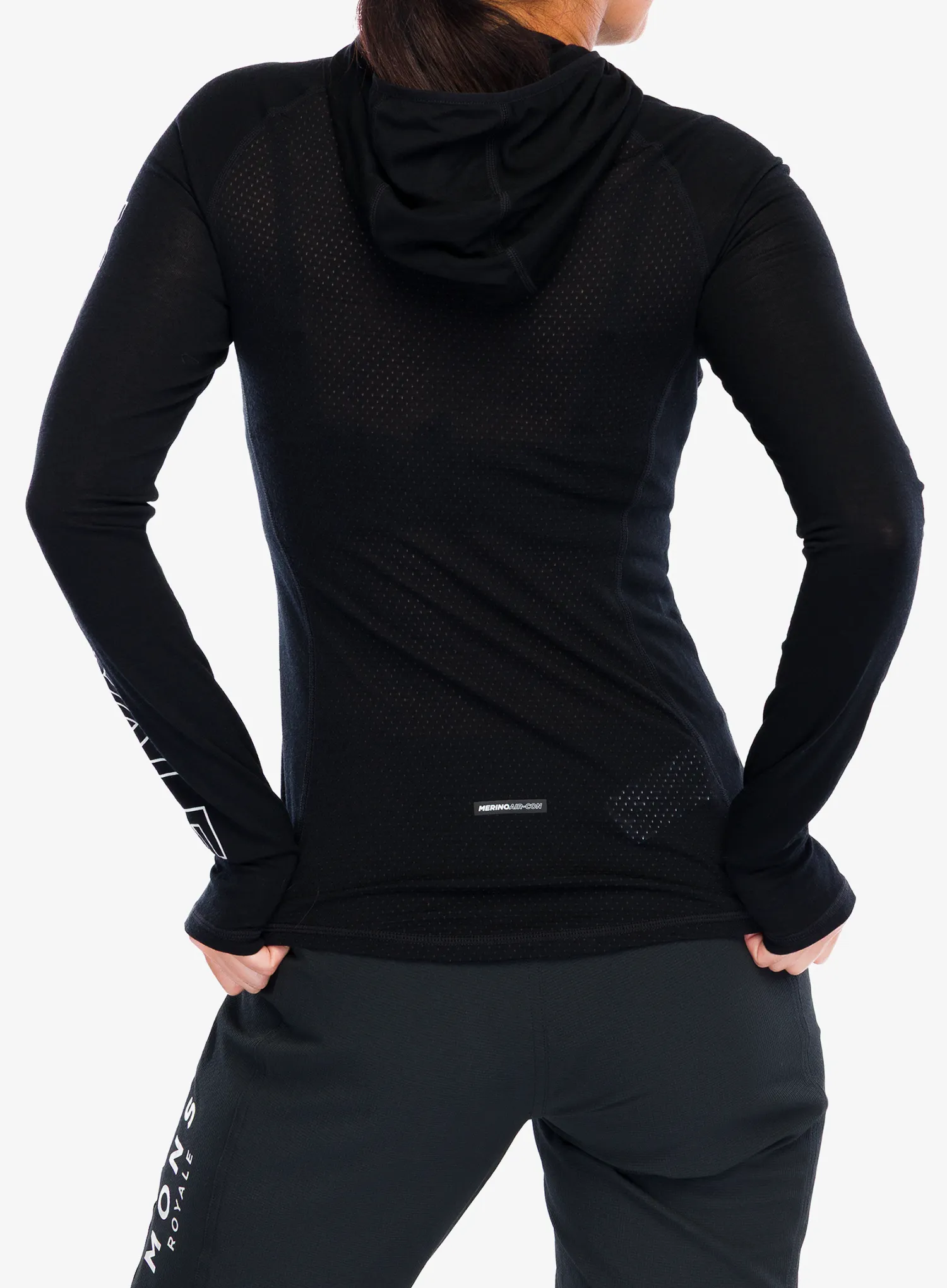 Funkčné tričko dámske Mons Royale Bella Tech Hood - black