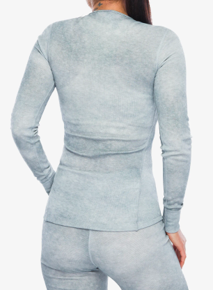 Funkčné tričko dámske Odlo Active Warm X Pow BL Top Crew Neck L/S - silver grey