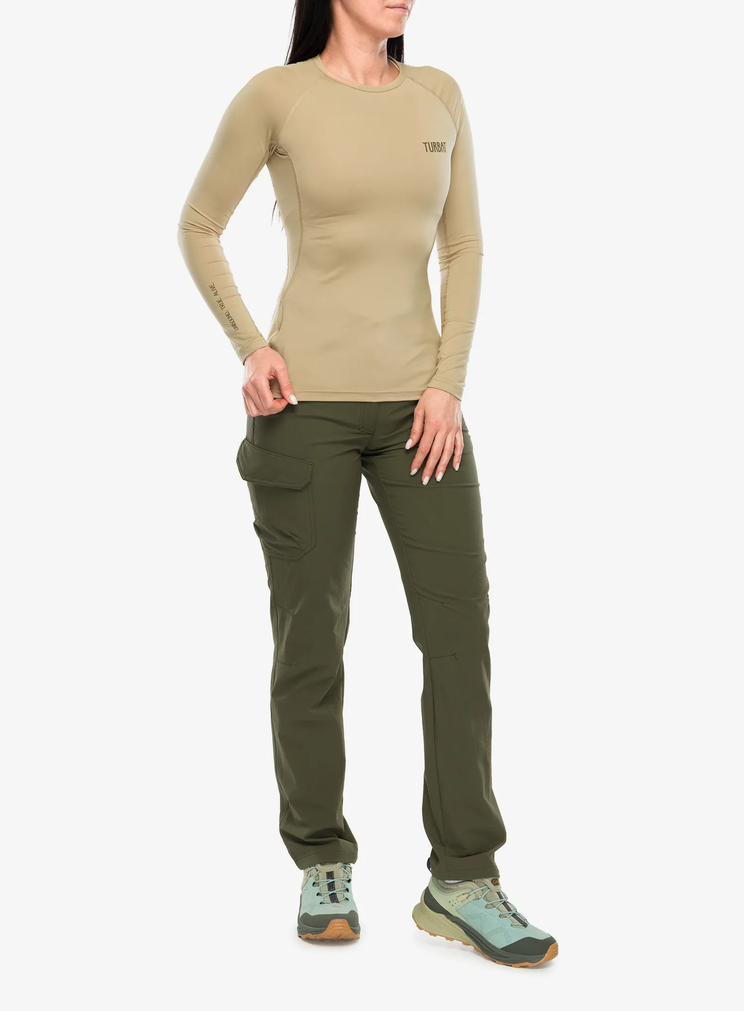 Funkčné tričko dámske Turbat Hike Lite LS Thermo T-Shirt - cornstalk sand