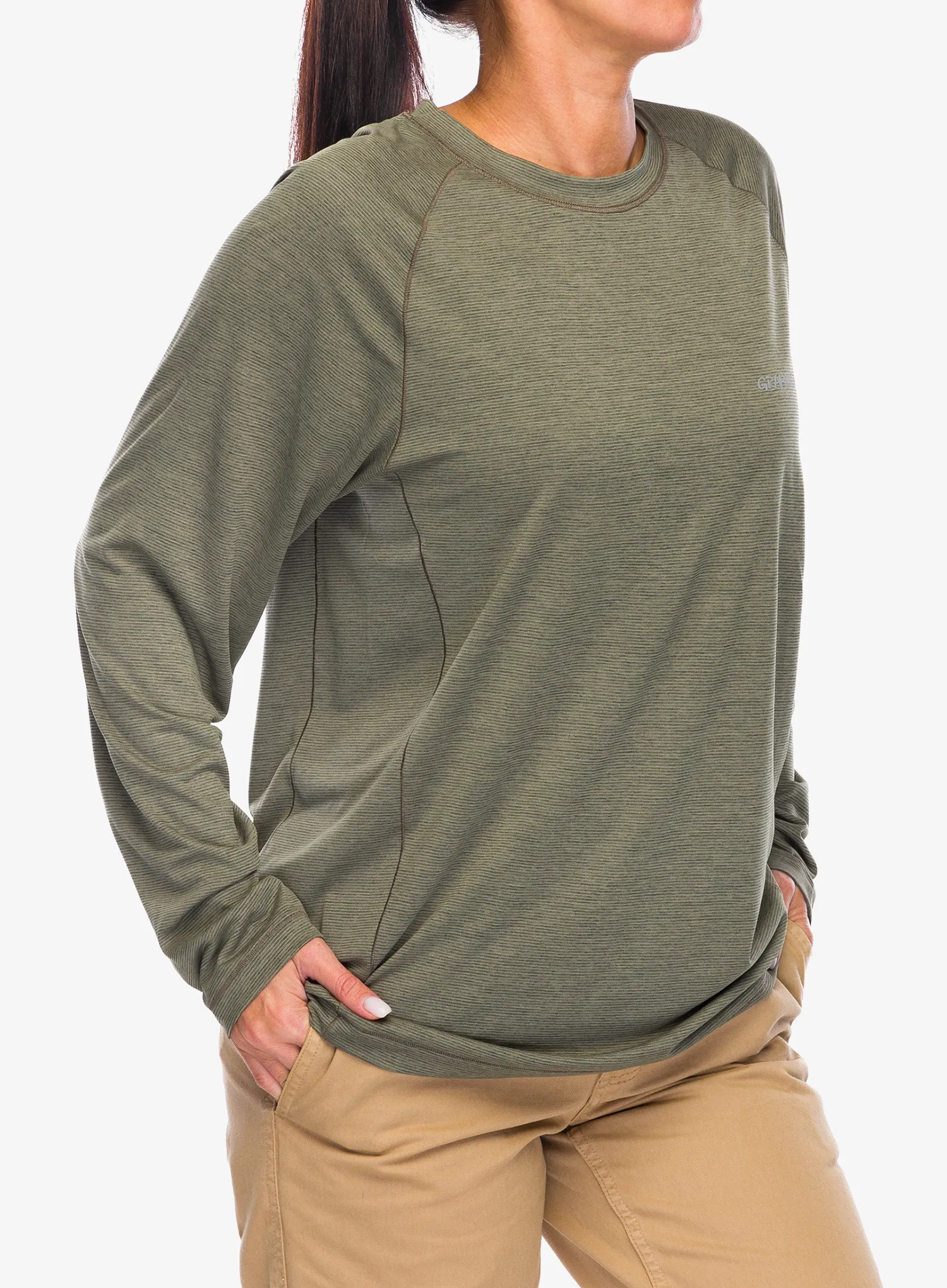 Funkčné tričko Gramicci Winter Thermal LS Crew - olive heather